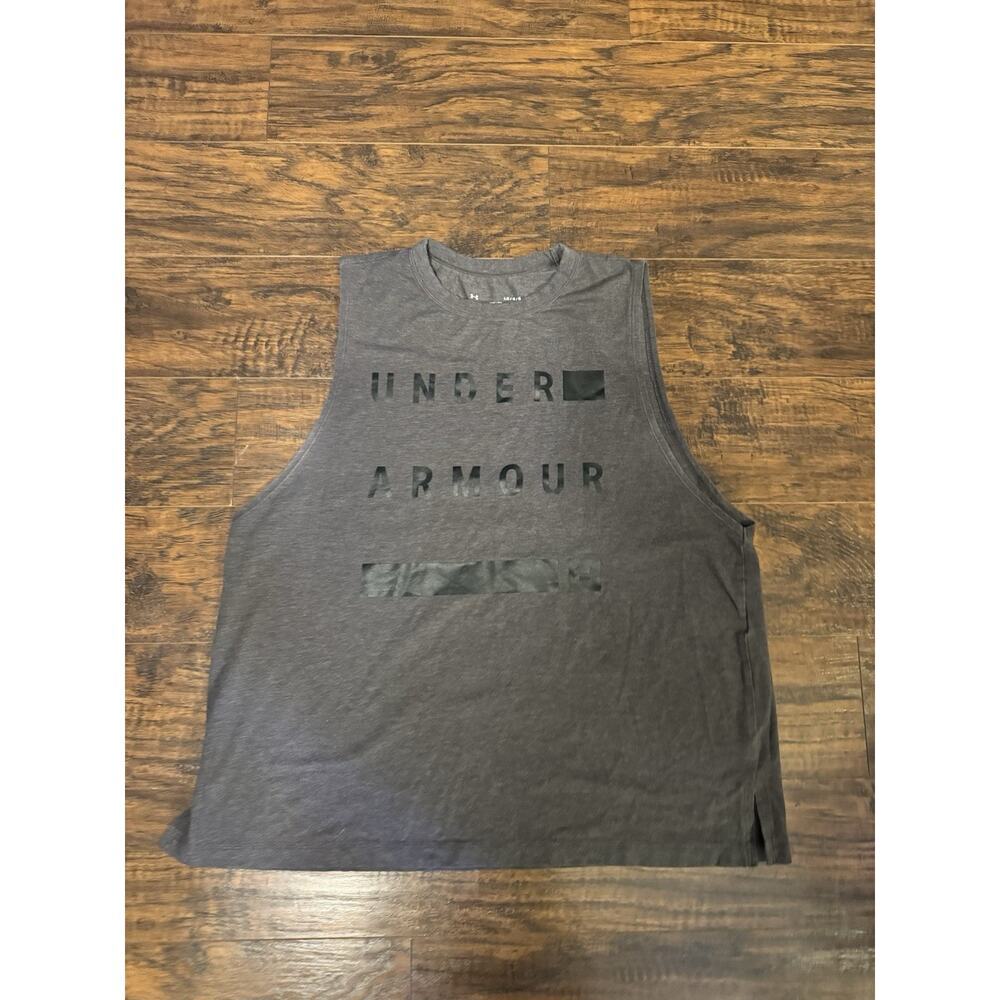 Under Armour Tank Top Shirt women's L USA Sleeveless Workout Heat Gear